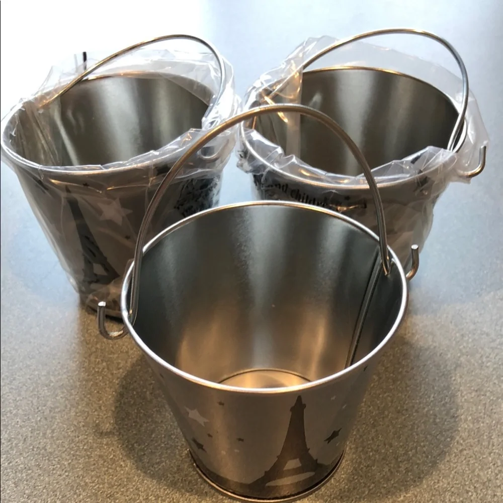Gray Star Party Mini Buckets lot of 3